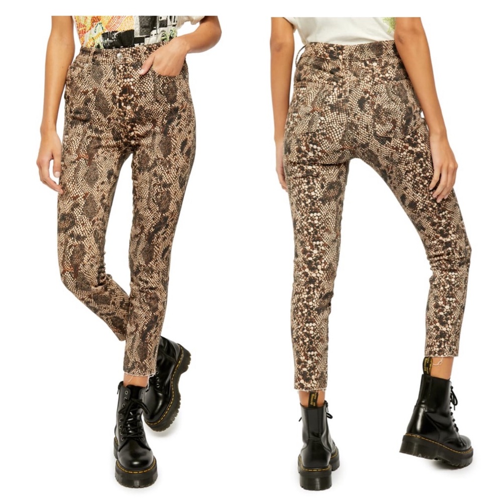Free People two faced snakeskin high rise pants
